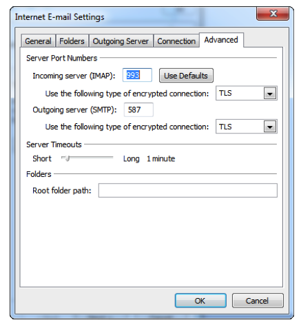 Outlook SMTP Settings TLS/SSL